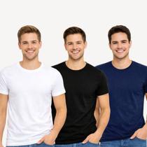 Kit 03 Camisetas Sortidas Slim Gola Careca Masculina Hering