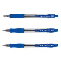 Kit 03 Caneta Esferográfica PILOT Super Grip 1.6 mm Ponta Grossa