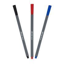 Kit 03 Caneta Hidrográfica 0.4mm Fineliner (Preta, Azul, Vermelha) Ponta Fina Agulha BRW Kit 03 Caneta Hidrográfica 0.4mm Fineliner (Preta, Azul, Vermelha) Ponta Fina Agulha BRW
