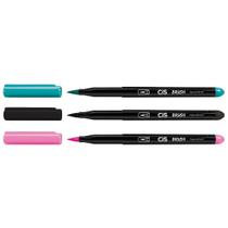 Kit 03 Caneta Pincel Marcador CIS Brush Pen Escolha a Cor