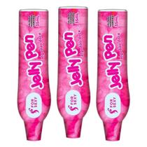 KIT 03 Canetas Comestível Sabor Algodão Doce Jelly Pen 35Ml