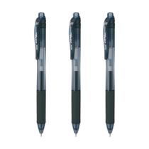 kit 03 Canetas EnerGel-X Retrátil 0.5mm Preta - Pentel