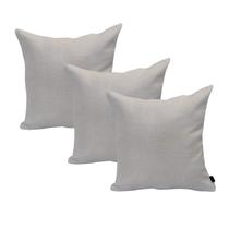 Kit 03 Capa De Almofada 45x45 Com Ziper Tecido Premium Luxo