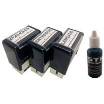 Kit 03 carimbos stilo 20 - pagolançadoentregue com data + tinta