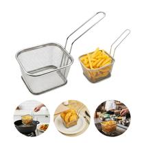 Kit 03 Cesto para Fritura Inox 23x08 Ideal p/ Servir Porções Kit 03 Cesto para Fritura Inox 23x08 Ideal p/ Servir Porções