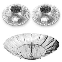 Kit 03 Cestos Cozimento A Vapor Inox Cozinha Panela 24Cm Kit 03 Cestos Cozimento A Vapor Inox Cozinha Panela 24Cm
