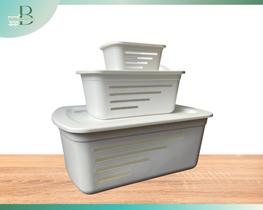 Kit 03 cestos organizadores soprano resistentes verde claro Kit 03 cestos organizadores soprano resistentes verde claro