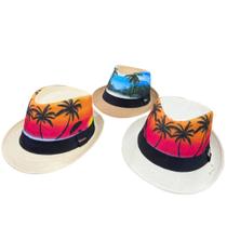 Kit 03 chapéu panamá verão estampado