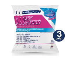 Kit 03 Cloros Oxy Power Multiação P/ Piscina 1kg Astralpool Kit 03 Cloros Oxy Power Multiação P/ Piscina 1kg Astralpool