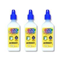 Kit 03 Cola Branca Líquida 37g Acrilex Kit 03 Cola Branca Líquida 37g Acrilex