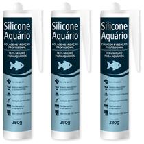 Kit 03 Cola Silicone para Aquário Sem Fungicida