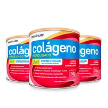 Kit 03 Colageno Hidrolisado 2 em 1 Sabor Frutas Vermelhas 250g Loja Maxinutri