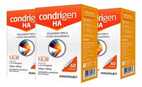 Kit 03 Condrigen Ha Colágeno Tipo II + Ácido Hialurônico 60 Cápsulas Maxinutri