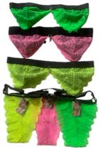 Kit 03 Conjuntos De Renda Lingerie Moda Rio Tamanhos M Verde Rosa E Verde Florescente