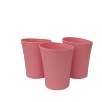 Kit 03 Copos Plastico Duro Resistente Bebidas 300Ml Rosa