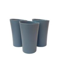 Kit 03 Copos Plastico Duro Resistente Bebidas 400Ml Azul