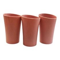 Kit 03 Copos Plastico Duro Resistente Bebidas 400ml Rosa