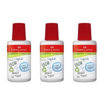 kit 03 Corretivos Líquido Escolar Eco 18ml Faber Castell Branquinho Errorex