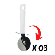 Kit 03 Cortador Para Pizza Profissional Lâmina Aço Inox 21Cm