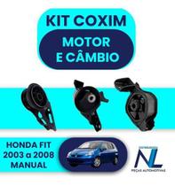 Kit 03 Coxim Calço Motor E Câmbio Honda Fit 2003 A 2008 Kit 03 Coxim Calço Motor E Câmbio Honda Fit 2003 A 2008