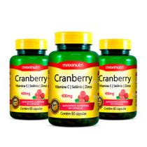 Kit 03 Cranberry Vitamina C Selenio Zinco Anti OX 400mg 60 Capsulas Loja Maxinutri