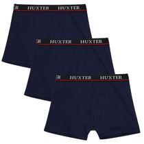 Kit 03 Cuecas Masculinas Boxer Cotton Basic Huxter Azul Kit 03 Cuecas Masculinas Boxer Cotton Basic Huxter Azul