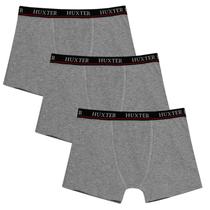 Kit 03 Cuecas Masculinas Boxer Cotton Basic Huxter Cinza Kit 03 Cuecas Masculinas Boxer Cotton Basic Huxter Cinza
