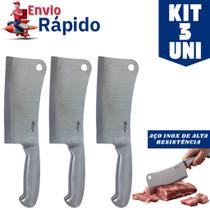 Kit 03 Cutelo Profissional 6 Açougueiro Cozinha Inox Texas Gourmet Entre as melhores facas de cozinha Linha Premium