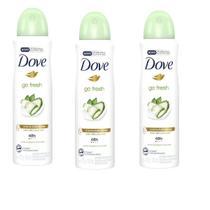 Kit 03 Desodorante Pepino e Chá Verde Go Fresh 150ml - Dove