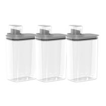 Kit 03 Dispenser De Sabão 2,3 Litros Flow Chumbo Ou Kit 03 Dispenser De Sabão 2,3 Litros Flow Chumbo Ou