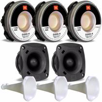 Kit 03 Driver Automotivo JBL D200X 110 Watts com 03 Corneta Boca Longa Branca Lc1425 e 02 Tweeter JBL ST200 100W