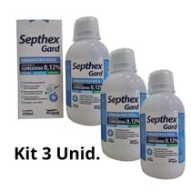 Kit 03 enxaguante bucal clorexidina 0,12 septhex gard 250ml