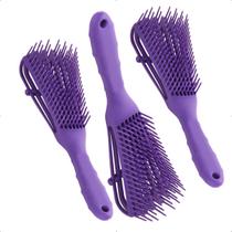 Kit 03 Escova Polvo Cabelo Cacheado Roxa Profissional Beleza Kit 03 Escova Polvo Cabelo Cacheado Roxa Profissional Beleza