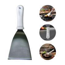 Kit 03 Espátula Reta Inox 23,5Cm Hamburguer Carnes Grelhados