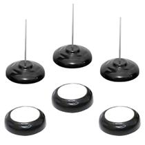 Kit 03 Espetos Para Papel Comanda e Kit 03 Umedecedores Molha Dedo c/ Esponja - Cavia