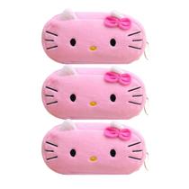 Kit 03 Estojo Escolar Fofo Hello Kitty Pelúcia Porta Lápis Canetas Kit 03 Estojo Escolar Fofo Hello Kitty Pelúcia Porta Lápis Canetas