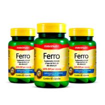Kit 03 Ferro 100% IDR com 60 Cápsulas Maxinutri
