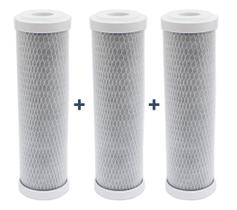 Kit 03 Filtros Refis Carbon Block 9" 3/4 De Encaixe