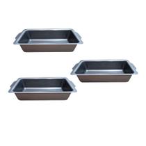 Kit 03 Forma de Pão e Bolo Inglês Antiaderente Pequena Nº 01 Kit 03 Forma de Pão e Bolo Inglês Antiaderente Pequena Nº 01