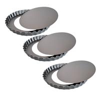 Kit 03 Forma Torta Crespa Antiaderente Fundo Removível 23cm