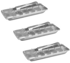 Kit 03 Formas De Gelo com Alavanca Alumínio Kit 03 Formas De Gelo com Alavanca Alumínio