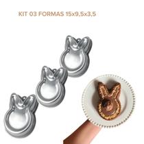 Kit 03 Formas Para Bolo Coelho P Ballerine Aluminio Caparroz Kit 03 Formas Para Bolo Coelho P Ballerine Aluminio Caparroz
