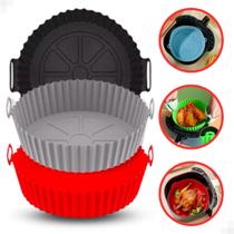 Kit 03 Formas Silicone Para Fritadeira Air Fry Micro-ondas