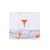 Kit 03 Fraldas de Boca Bordada Estampada Para Bebê Menina Menino