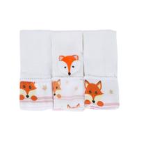 Kit 03 Fraldas de Boca Bordada Estampada Para Bebê Menina Menino