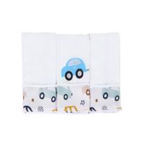 Kit 03 Fraldas de Boca Bordada Estampada Para Bebê Menina Menino