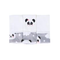 Kit 03 Fraldas de Boca Bordada Estampada Para Bebê Menina Menino