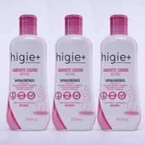 Kit 03 Frascos de Sabonete Liquido INTIMO 200 ml Higie+ Hipoalergênico
