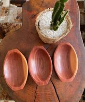 Kit 03 Gamela Petisqueira Caiacão Travessa Tigela Artesanal Em Madeira Kit 03 Gamela Petisqueira Caiacão Travessa Tigela Artesanal Em Madeira