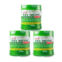 Kit 03 Gel Para Massagem Corporal 20 Ervas Naturais Alivio Muscular Hidratação Nutrição Relaxamento do Corpo Original